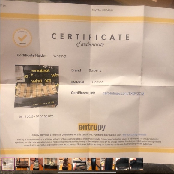 COPY - 🔥 100% Authentic 🔥  Burberry Handbag (COA) - Picture 3 of 10